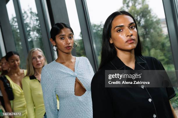 Models at backstage at the OpéraSport show during the Copenhagen Fashion Week Spring/Summer 2024 on August 09, 2023 in Copenhagen, Denmark.