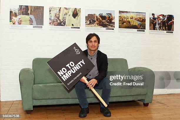 Gael Garcia Bernal attends a photocall to promote his Oscar nominated film 'No', which tells the story of Chilean dictator Augusto Pinochet at The...