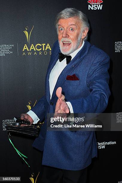 Barry Crocker arrives at the 2nd Annual AACTA Awards at The Star on January 30, 2013 in Sydney, Australia.