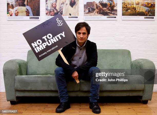 Gael Garcia Bernal attends a photocall to promote his Oscar nominated film 'No', which tells the story of Chilean dictator Augusto Pinochet at The...