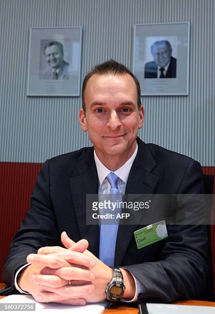 Travis Tygart, chief executive officer of the US Anti-Doping Agency , speaks at the Bundestag in Berlin on January 30, 2013. Tygart was expected to...
