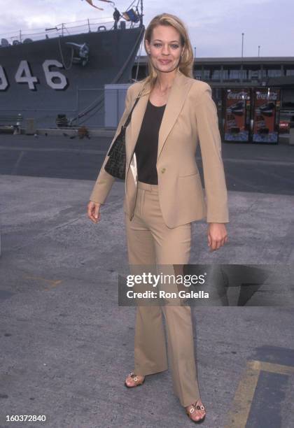 Actress Jeri Ryan attends the FOX Television Upfront Party on May 17, 2001 at the USS Intrepid, Pier 86 in New York City.