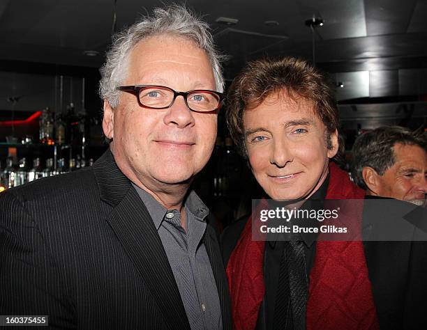 Bruce Sussman and Barry Manilow attend the after party for the "Manilow On Broadway" opening night at the Copacabana on January 29, 2013 in New York...