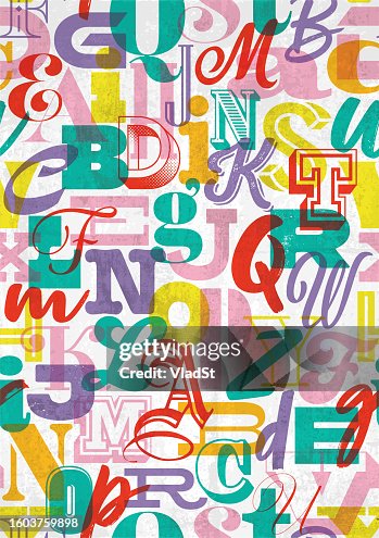 Letras del alfabeto Tipografía ABC Patrón sin costuras Fondo grunge Letras del alfabeto Tipografía ABC Patrón sin costuras Fondo grunge