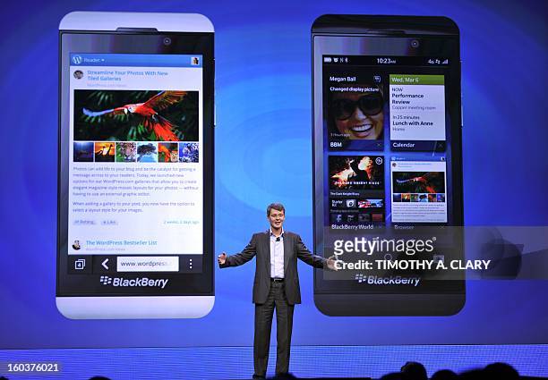 Blackberry, formerly Research in Motion CEO Thorsten Heins, as officially unveils the BlackBerry 10 mobile platform as well as two new devices...