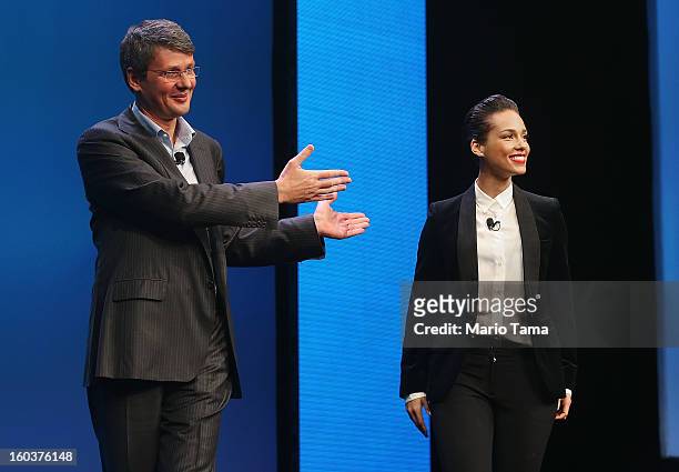 BlackBerry President and Chief Executive Officer Thorsten Heins introduces new BlackBerry Global Creative Director Alicia Keys at the BlackBerry 10...