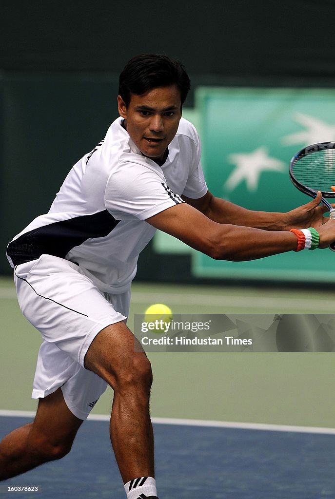 Indian And South Korean Teams Practice Session For Davis Cup Tie