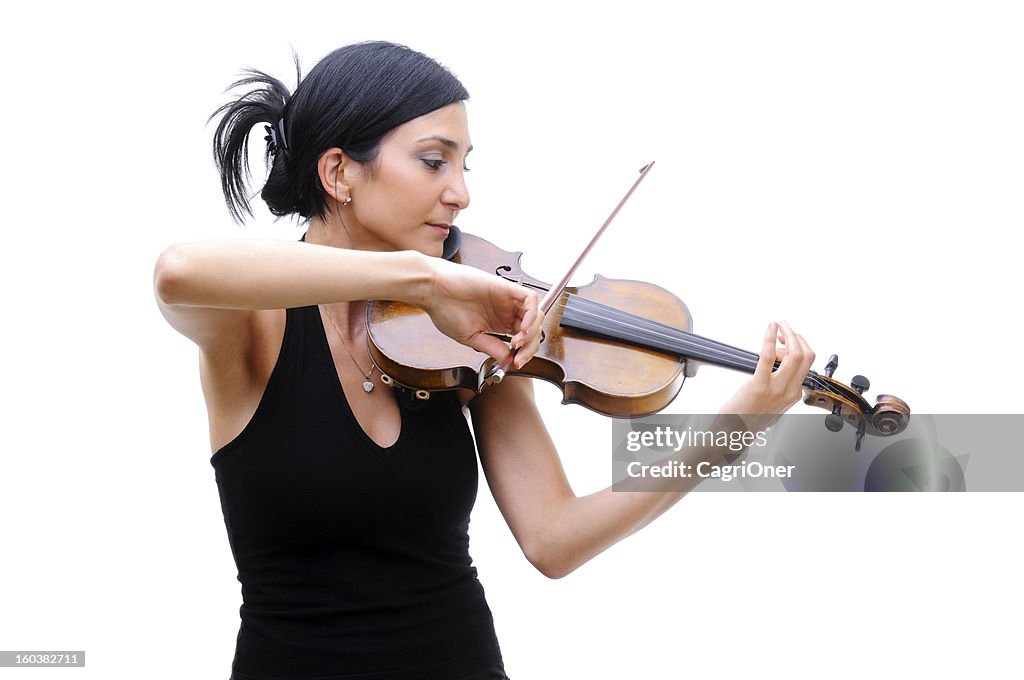 Violinist Playing Her Violin