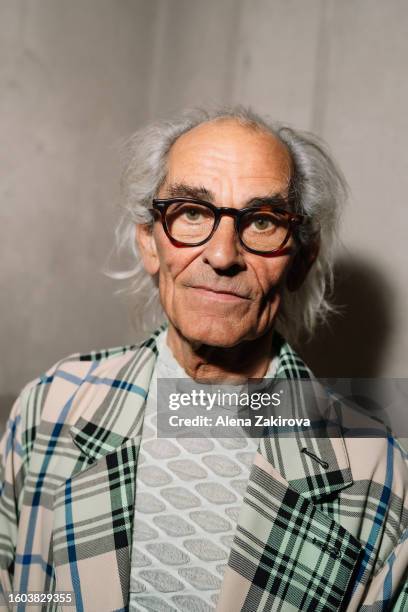 Model at backstage at the Henrik Vibskov show during the Copenhagen Fashion Week Spring/Summer 2024 on August 09, 2023 in Copenhagen, Denmark.