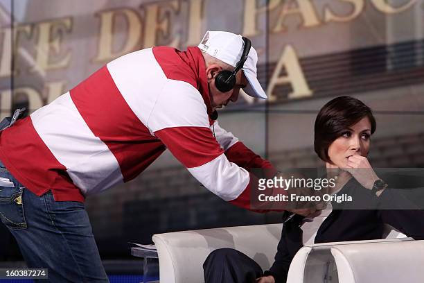 Former minister of the Berlusconi's government and centre-right candidate Mara Carfagna attends 'Porta A Porta' Tv show on January 30, 2013 in Rome,...