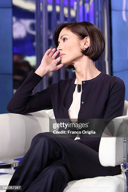 Former minister of the Berlusconi's government and centre-right candidate Mara Carfagna attends 'Porta A Porta' Tv show on January 30, 2013 in Rome,...