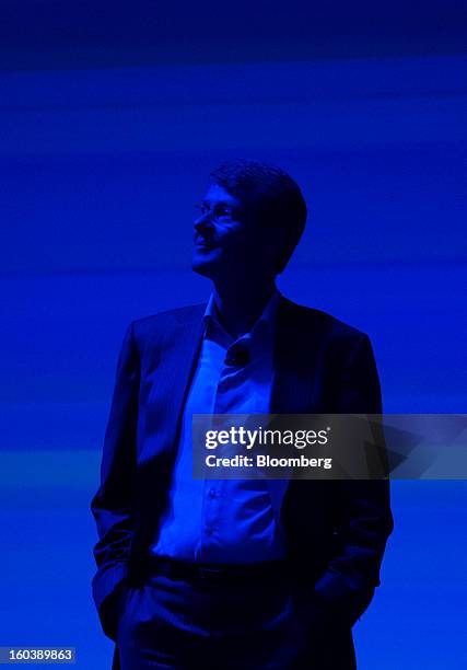 Thorsten Heins, chief executive officer of BlackBerry, listens during the launch of the BlackBerry 10 in New York, U.S., on Wednesday, Jan. 30, 2013....