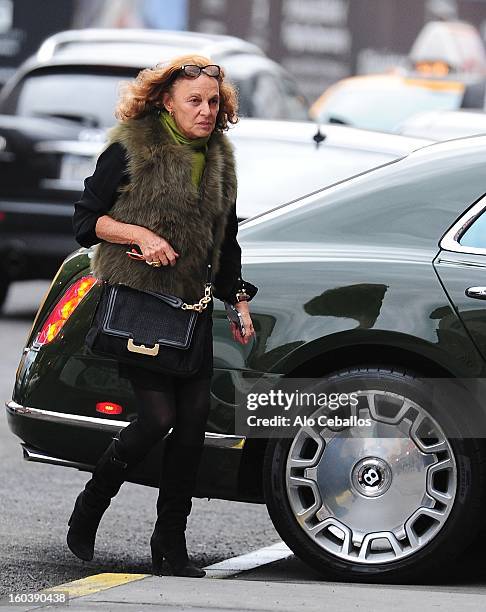 Diane Von Furstenberg is seen in the Meat Packing District on January 30, 2013 in New York City.