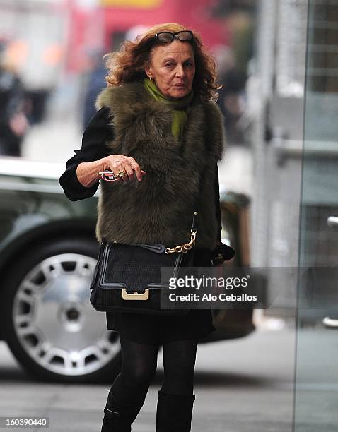 Diane Von Furstenberg is seen in the Meat Packing District on January 30, 2013 in New York City.