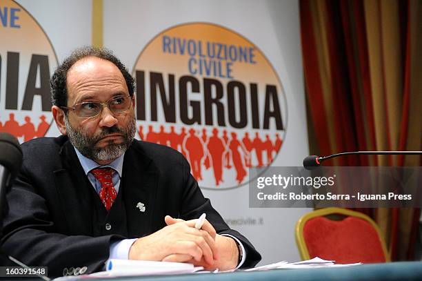 Public Prosecutor Antonio Ingroia Premier candidate with Rivoluzione Civile party in the forthcoming Italian Parliamentary elections in Febraury...