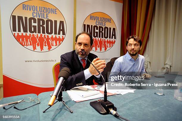 Public Prosecutor Antonio Ingroia Premier candidate with Rivoluzione Civile party in the forthcoming Italian Parliamentary elections in Febraury meet...