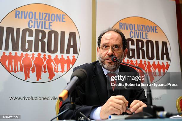 Public Prosecutor Antonio Ingroia Premier candidate with Rivoluzione Civile party in the forthcoming Italian Parliamentary elections in Febraury...