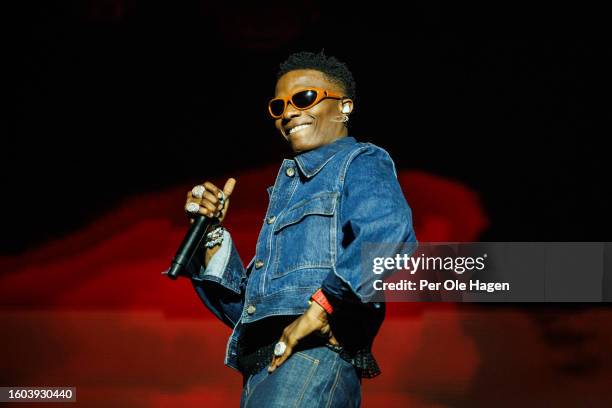 Wizkid performs during day 1 of Oyafestivalen 2023 on August 09, 2023 in Oslo, Norway.