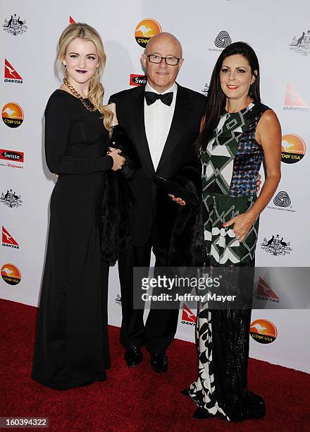 Olivia Ledger, Kim Ledger and Ines Ledger attend the 2013 G'Day USA Black Tie Gala at JW Marriott Los Angeles at L.A. LIVE on January 12, 2013 in Los...