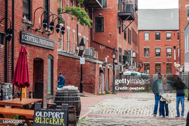 portland, maine - old port - portland maine imagens e fotografias de stock