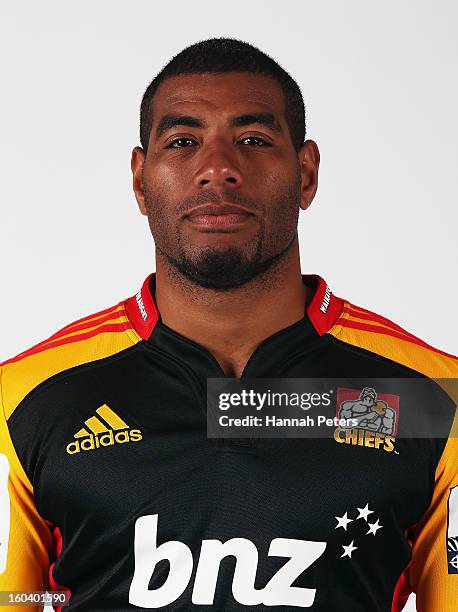 Maritino Nemani poses for a photo during the Chiefs Super Rugby headshots session on January 16, 2013 in Hamilton, New Zealand.