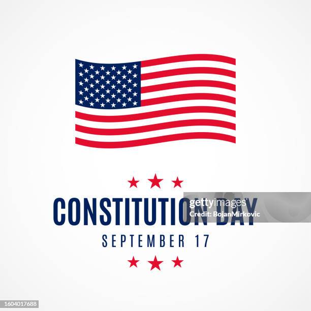 ilustraciones, imágenes clip art, dibujos animados e iconos de stock de tarjeta del día de la constitución, 17 de septiembre. vector - bill of rights icons