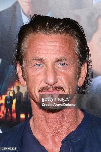 Sean Penn arrives at the Los Angeles premiere of "Gangster Squad" at Grauman's Chinese Theatre on January 7, 2013 in Hollywood, California.