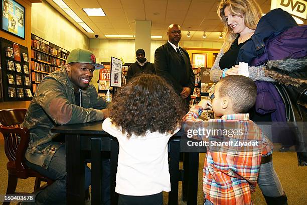 Cent promotes the new book "Formula 50: A 6-Week Workout and Nutrition Plan That Will Transform Your Life" at Barnes & Noble, Fresh Meadows on...