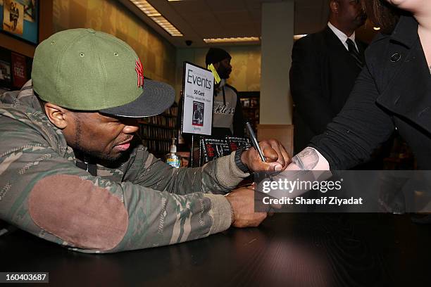 Cent promotes the new book "Formula 50: A 6-Week Workout and Nutrition Plan That Will Transform Your Life" at Barnes & Noble, Fresh Meadows on...