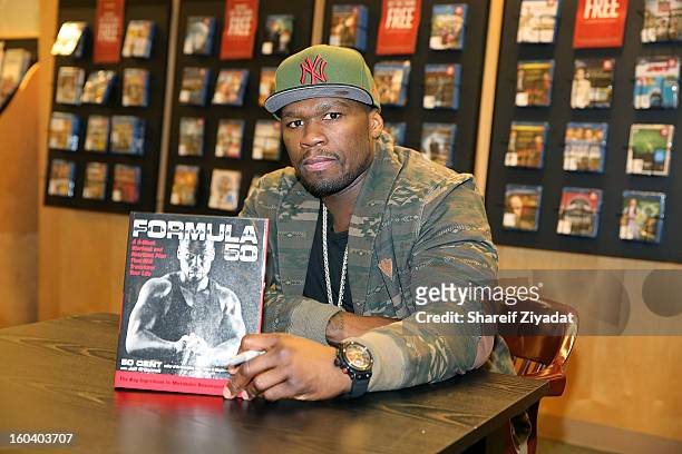Cent promotes the new book "Formula 50: A 6-Week Workout and Nutrition Plan That Will Transform Your Life" at Barnes & Noble, Fresh Meadows on...