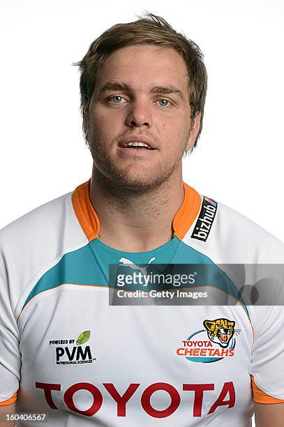 Andries Ferreira poses during the official 2013 Cheetahs Headshots session at Free State Stadium, on January 17, 2013 in Bloemfontein, South Africa.