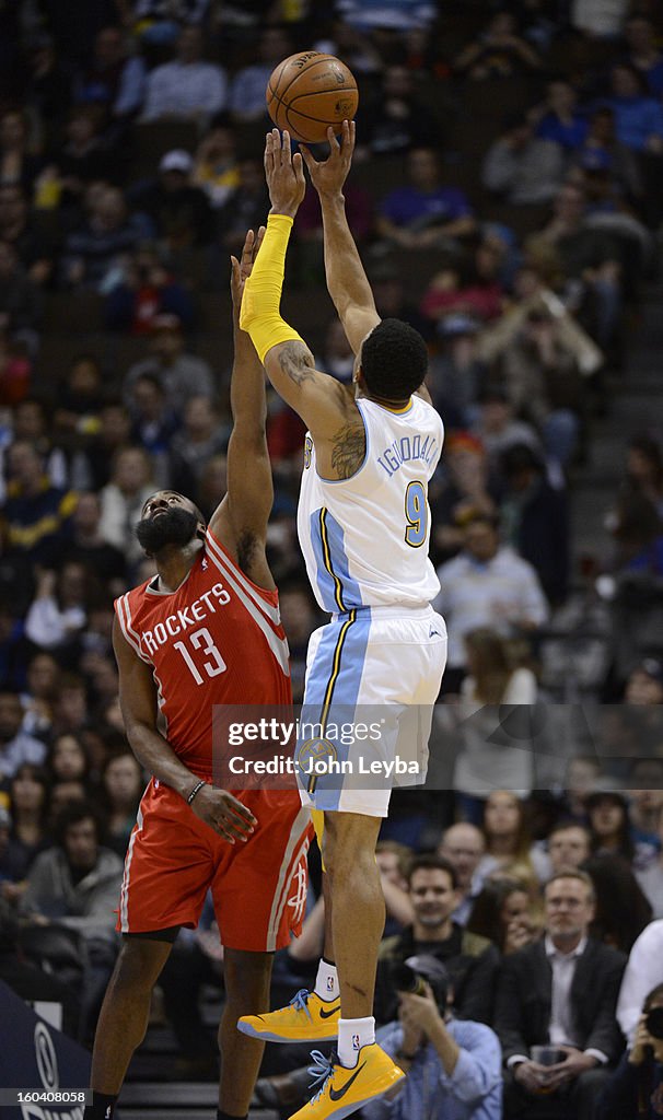 The Denver Nuggets versus Houston Rockets