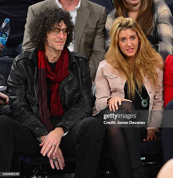 Howard Stern and Ashley Stern attend the Orlando Magic vs New York Knicks game at Madison Square Garden on January 30, 2013 in New York City.