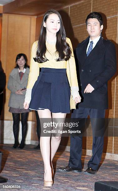 So-Hee of Wondergirls attends Sun's Wedding at lotte hotel on January 26, 2013 in Seoul, South Korea.