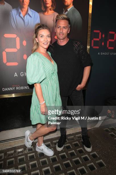 Candice Brown and Matt Evers seen attending the Gala Night performance as Frankie Bridge joins the cast of "2:22 A Ghost Story" at The Apollo Theatre...