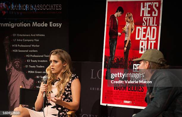 Actress Teresa Palmer and Director Kieran Darcy-Smith attend Australians In Film Screening Of Summit Entertainment's "Warm Bodies" at Los Angeles...