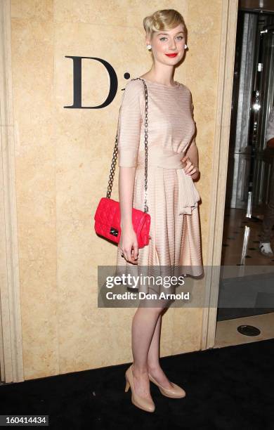 Elizabeth Debicki poses at the opening of the Christan Dior Sydney store on January 31, 2013 in Sydney, Australia.