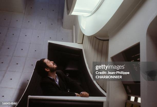 American film director Stanley Kubrick on the set of the movie '2001: A Space Odyssey', 1968 in United Kingdon.