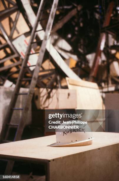 Helmet of American film director Stanley Kubrick on the set of the movie '2001: A Space Odyssey', 1968 in United Kingdon.