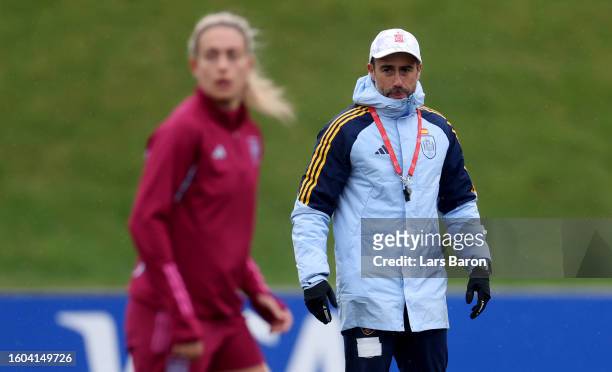 Jorge Vilda, Head Coach of Spain, is seen during a Spain training session during the the FIFA Women's World Cup Australia & New Zealand 2023 at...