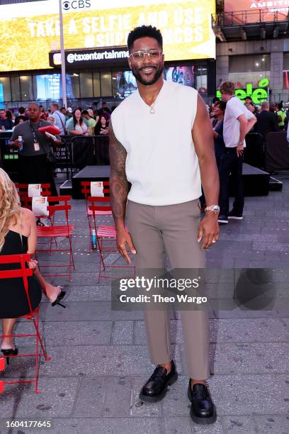 Nate Burleson attends the "Superfan" Series Premiere Watch Party in Times Square on August 09, 2023 in New York City.