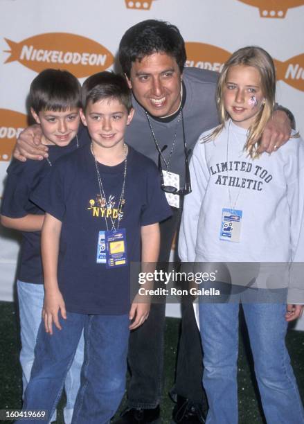 Actor Ray Romano, daughter Alexandra and sons Matthew and Gregory attend the 14th Annual Nickelodeon's Kids' Choice Awards on April 21, 2001 at the...
