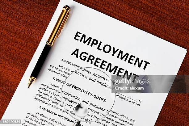 employment agreement - contract agreement stock pictures, royalty-free photos & images