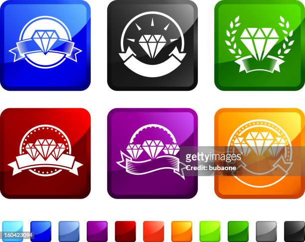 diamond empfehlung badges lizenzfreie vektor icon set aufkleber - diamonds black stock-grafiken, -clipart, -cartoons und -symbole