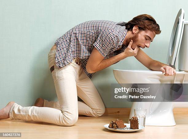 man with bulimia - vomiting stock pictures, royalty-free photos & images
