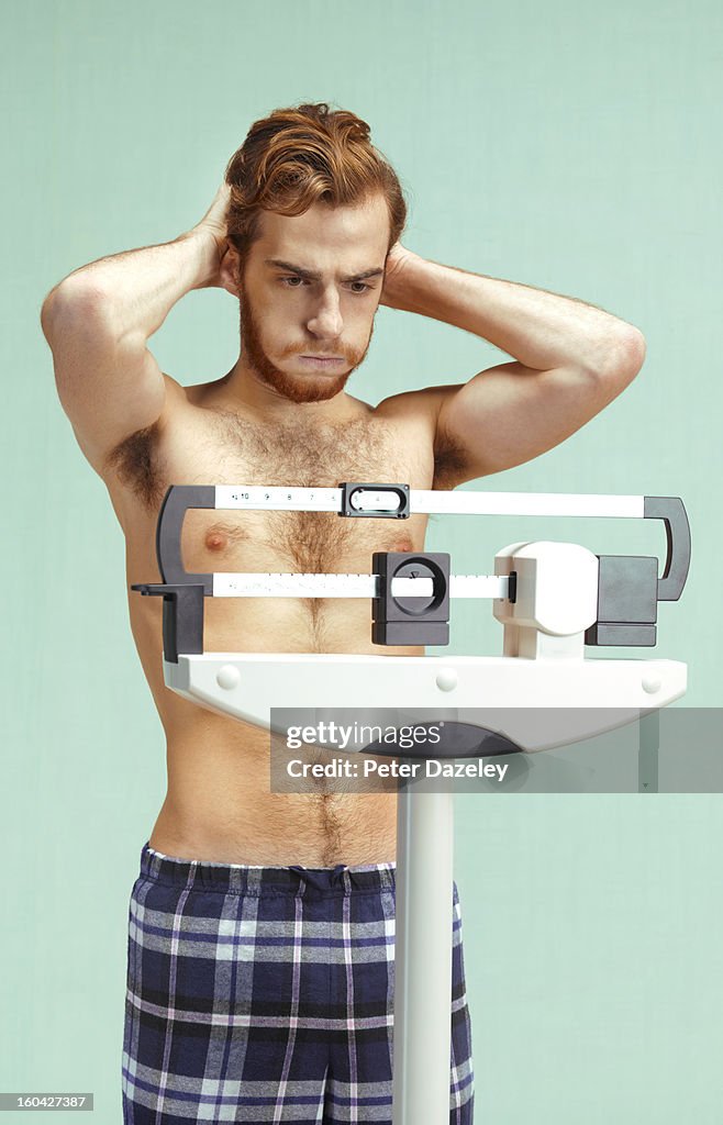 Man with eating disorder depressed