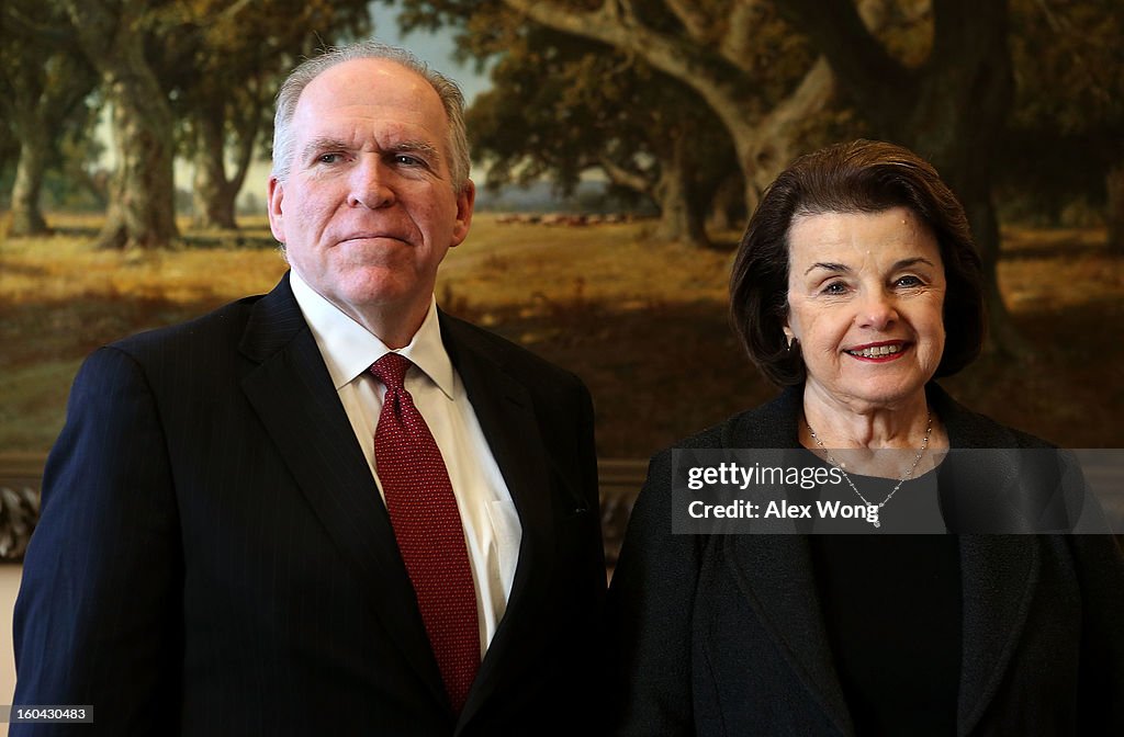 CIA Director Nominee Brennan Meets With Senate Intelligence Chair Feinstein