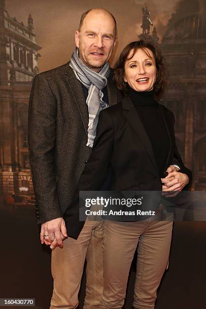 Goetz Schubert and Simone Witte attend 'Nacht Ueber Berlin' Preview at Astor Film Lounge on January 31, 2013 in Berlin, Germany.