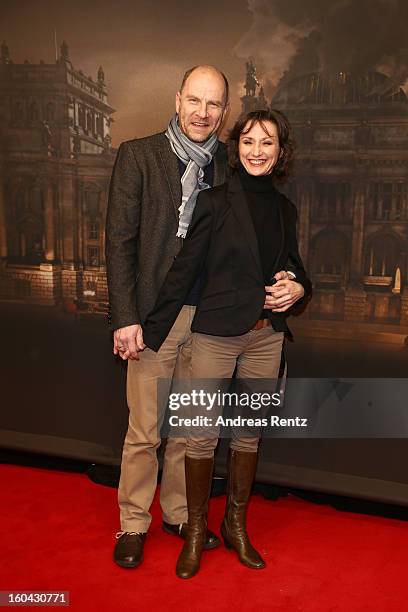 Goetz Schubert and Simone Witte attend 'Nacht Ueber Berlin' Preview at Astor Film Lounge on January 31, 2013 in Berlin, Germany.