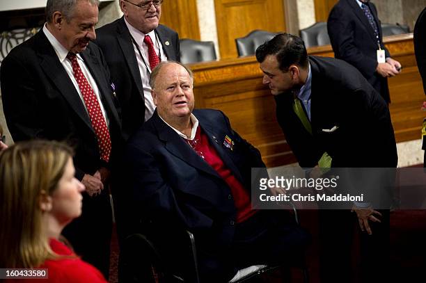 Former Sen. Max Cleland, D-Ga., at a Senate Armed Services Committee hearing on former Sen. Chuck Hagel's nomination to be Secretary of Defense.